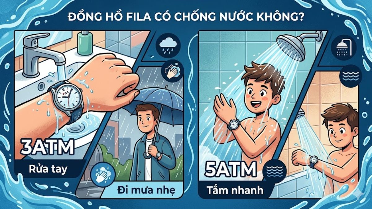 Đồng hồ fila có chống nước không?