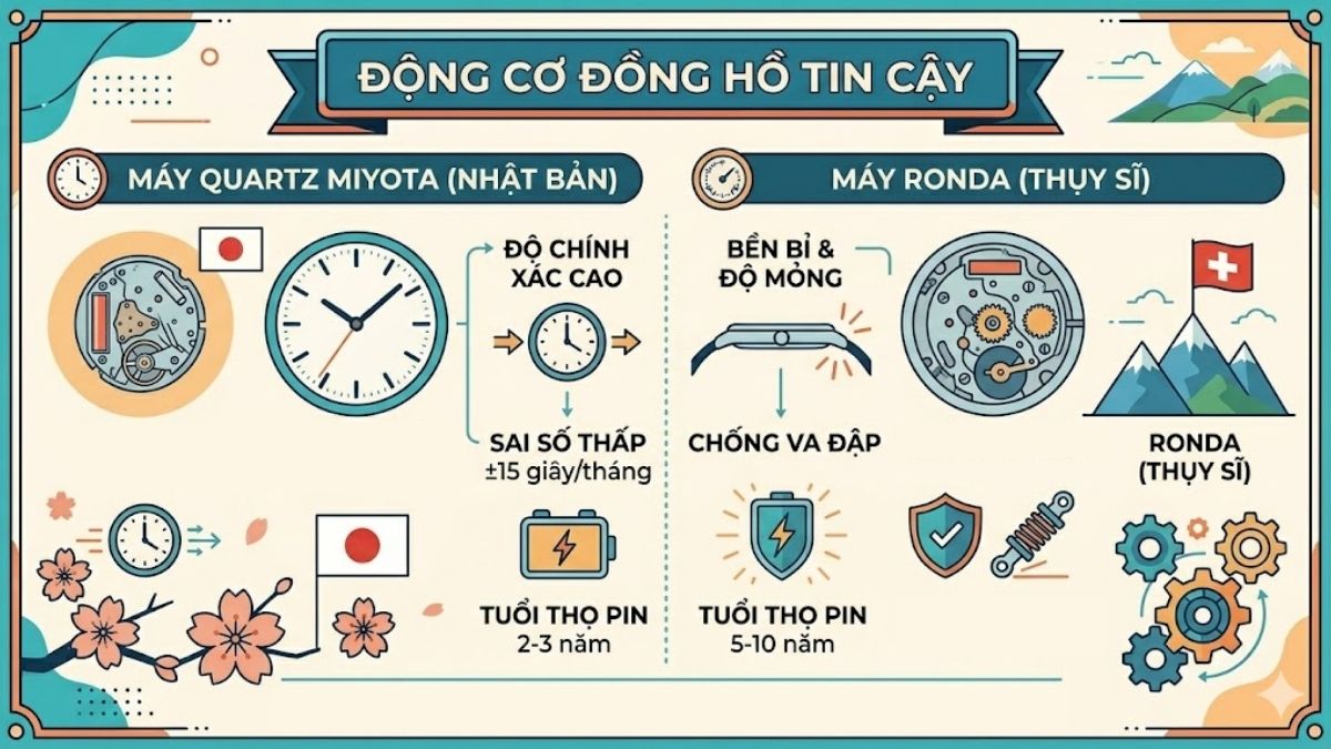 Đồng hồ KOI dùng máy gì?