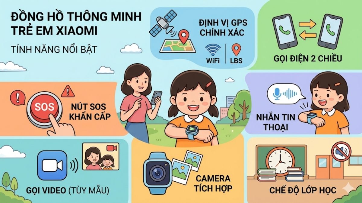 Những tính năng nổi bật của Đồng hồ thông minh trẻ em Xiaomi