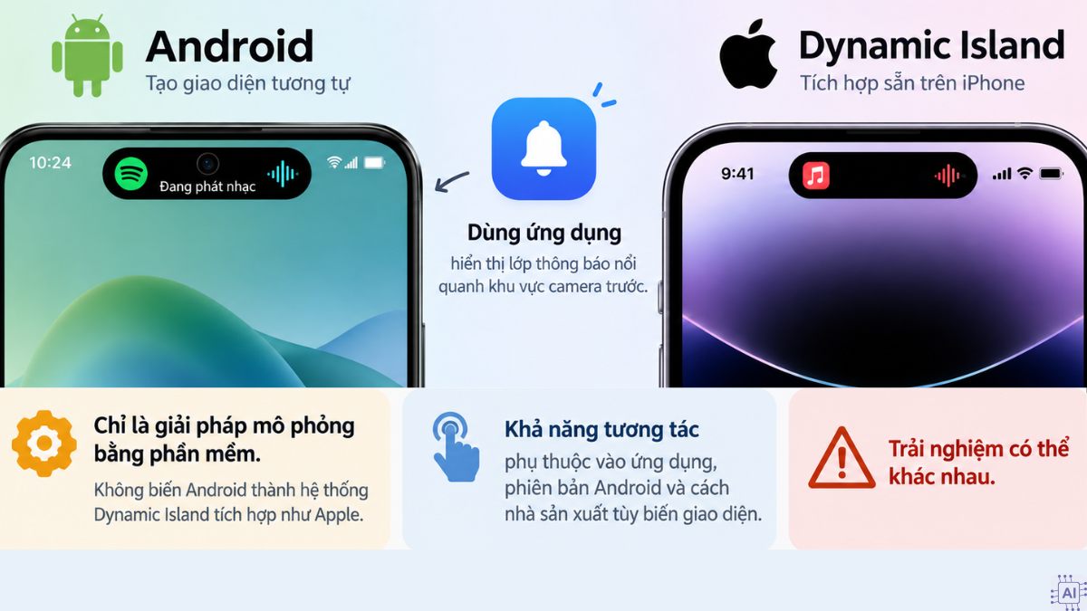 Có thể cài Dynamic island trên Android không