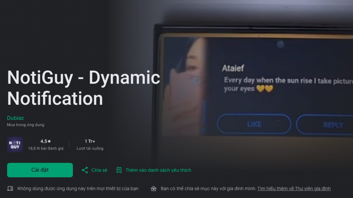 ứng dụng NotiGuy - Dynamic Notification