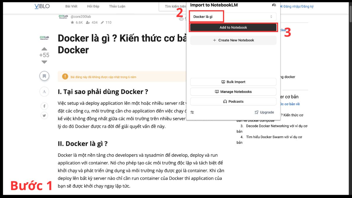 xây dựng hệ thống kiến thức cho NotebookLM bước 2