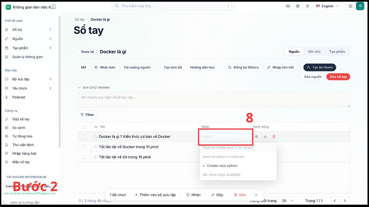 xây dựng hệ thống kiến thức cho NotebookLM bước 5