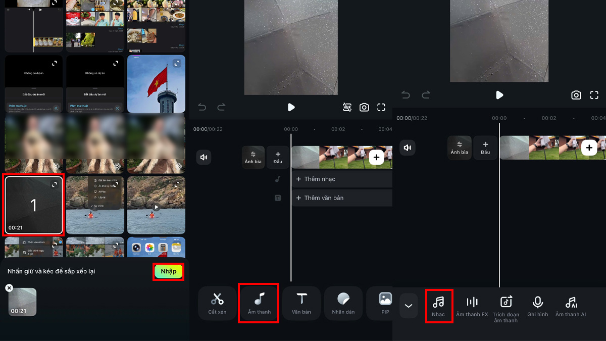 Cách ghép nhạc vào video bằng ứng dụng FilmoraGo bước 2