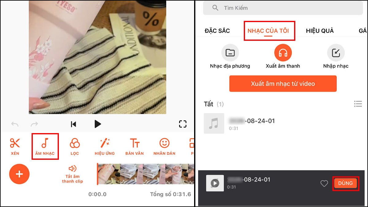 Cách thêm nhạc vào video bằng app YouCut bước 2