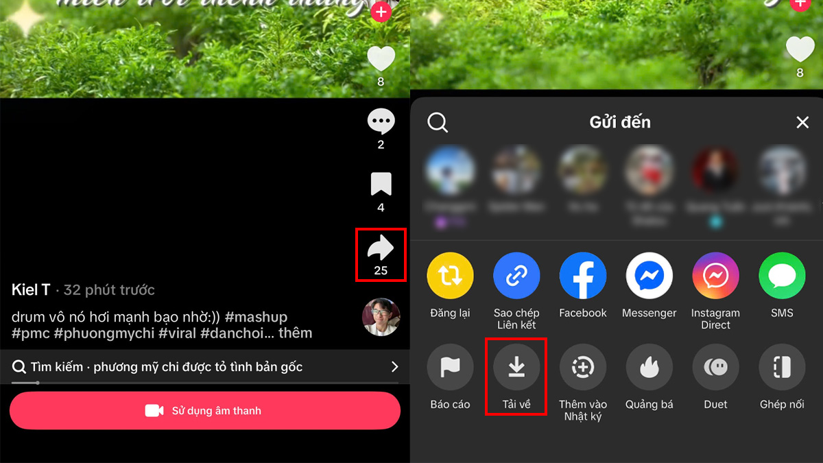 Cách chèn nhạc TikTok và YouTube vào video iPhone bước 2