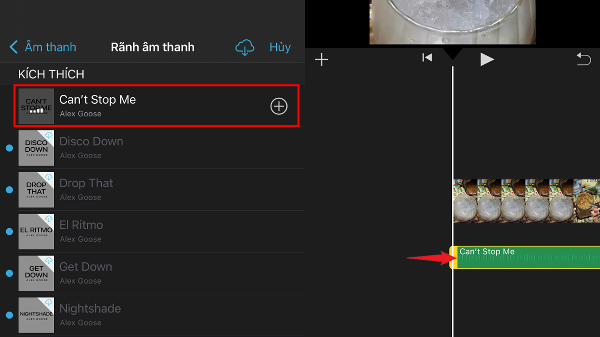 Cách ghép nhạc bằng iMovie trên iPhone bước 4