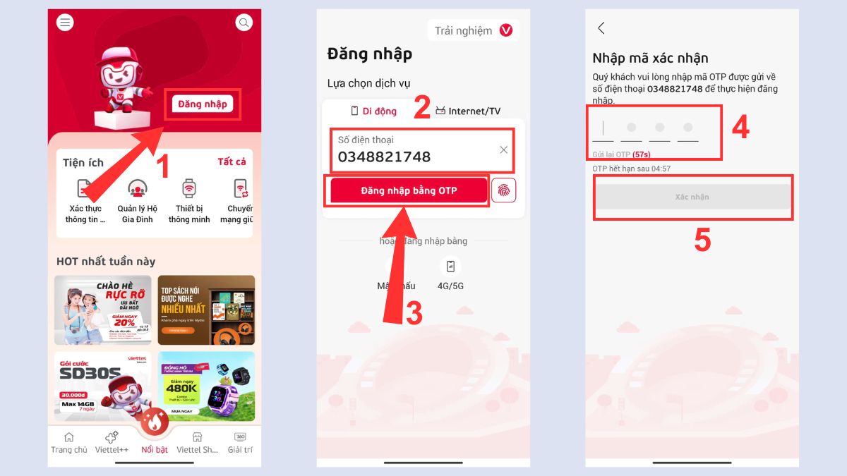 Hướng dẫn đăng ký gói 5G Viettel sinh viên tại nhà bước 1