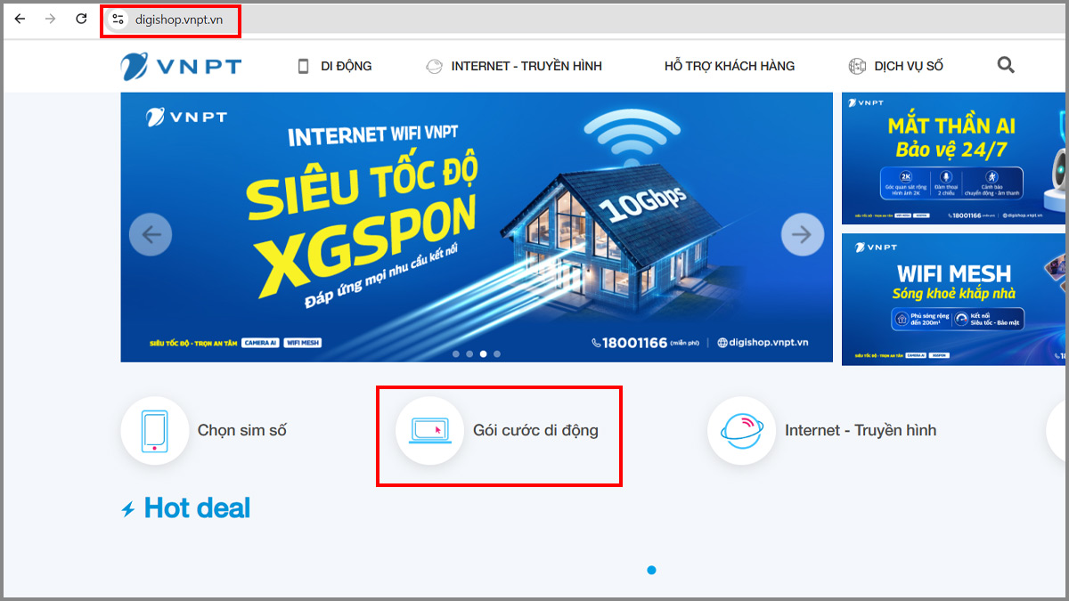 Đăng ký gói BIG200 qua website Digishop bước 1