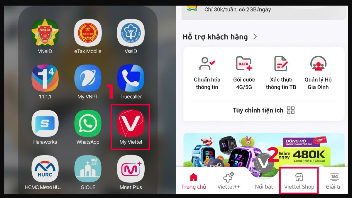 Cách đăng ký gói 5G Viettel 1 năm bước 1