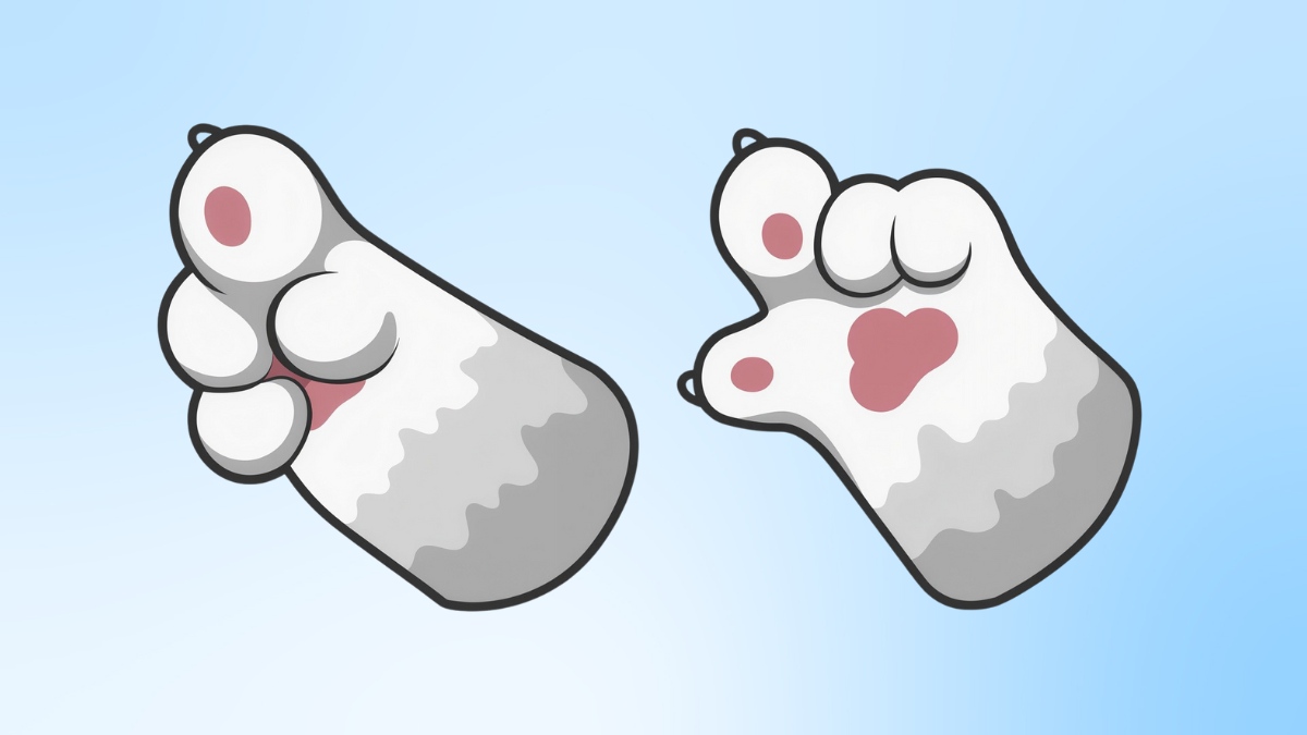 mẫu thay đổi con trỏ chuột cute chân mèo