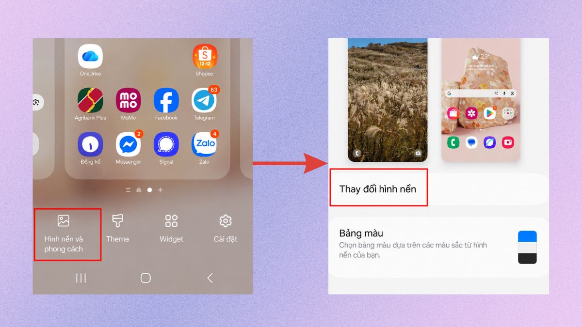 Cách đổi hình nền tĩnh và động trên Android bước 2