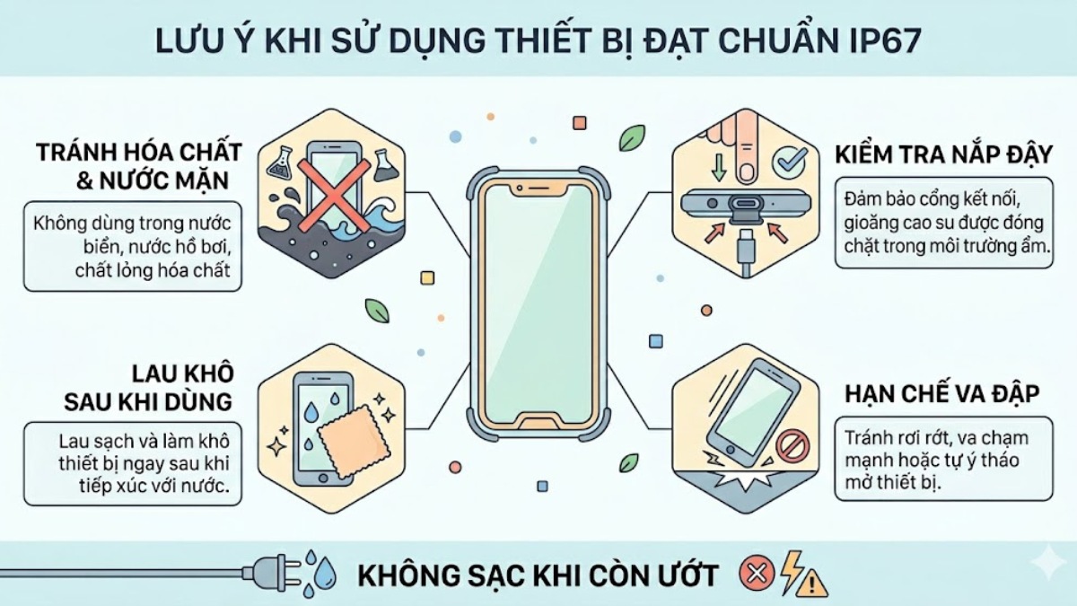 Lưu ý khi sử dụng thiết bị có chuẩn IP67