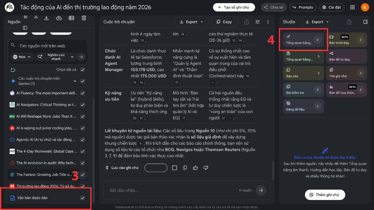 Cách dùng Audio Overview của NotebookLM bước 2