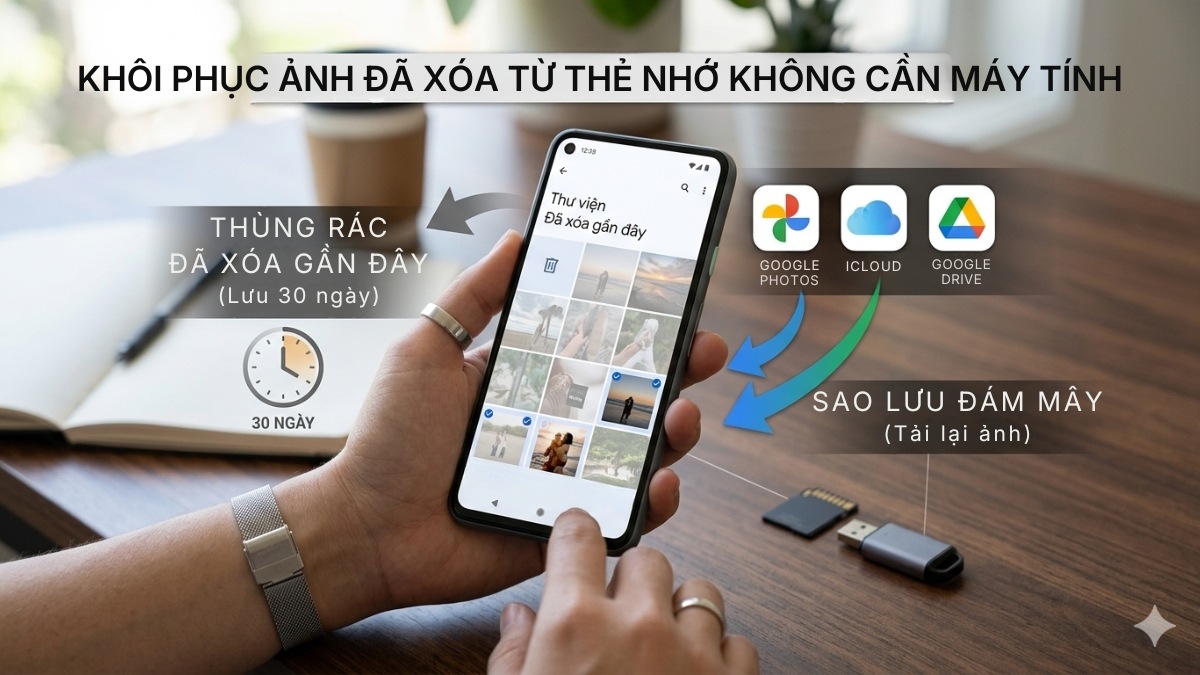 Cách khôi phục hình ảnh đã xóa trong thẻ nhớ không cần máy tính