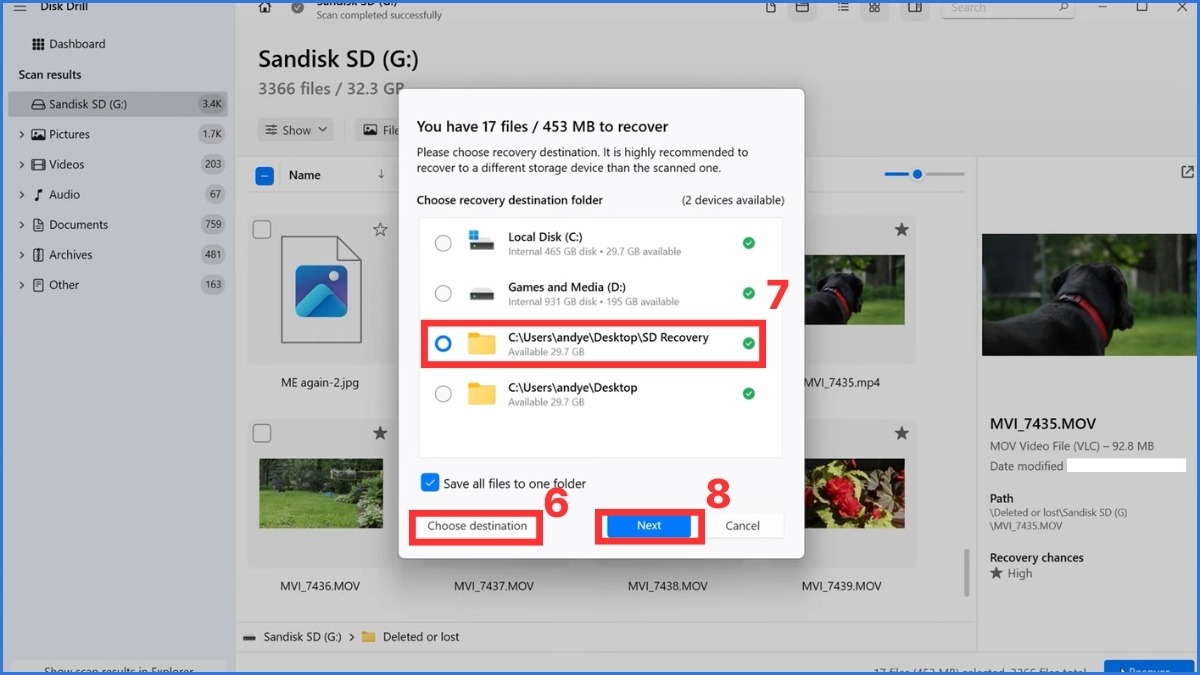 Các bước xử lý dữ liệu thẻ nhớ khi vô tình format bước 5