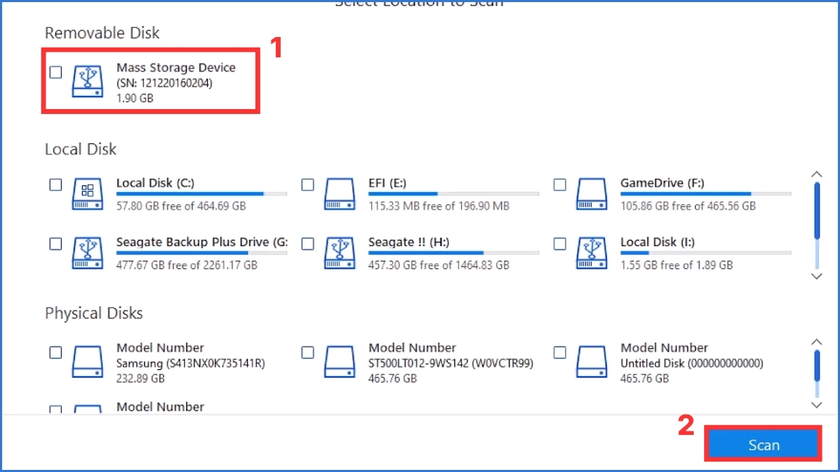 Cách sử dụng Stellar Photo Recovery bước 1