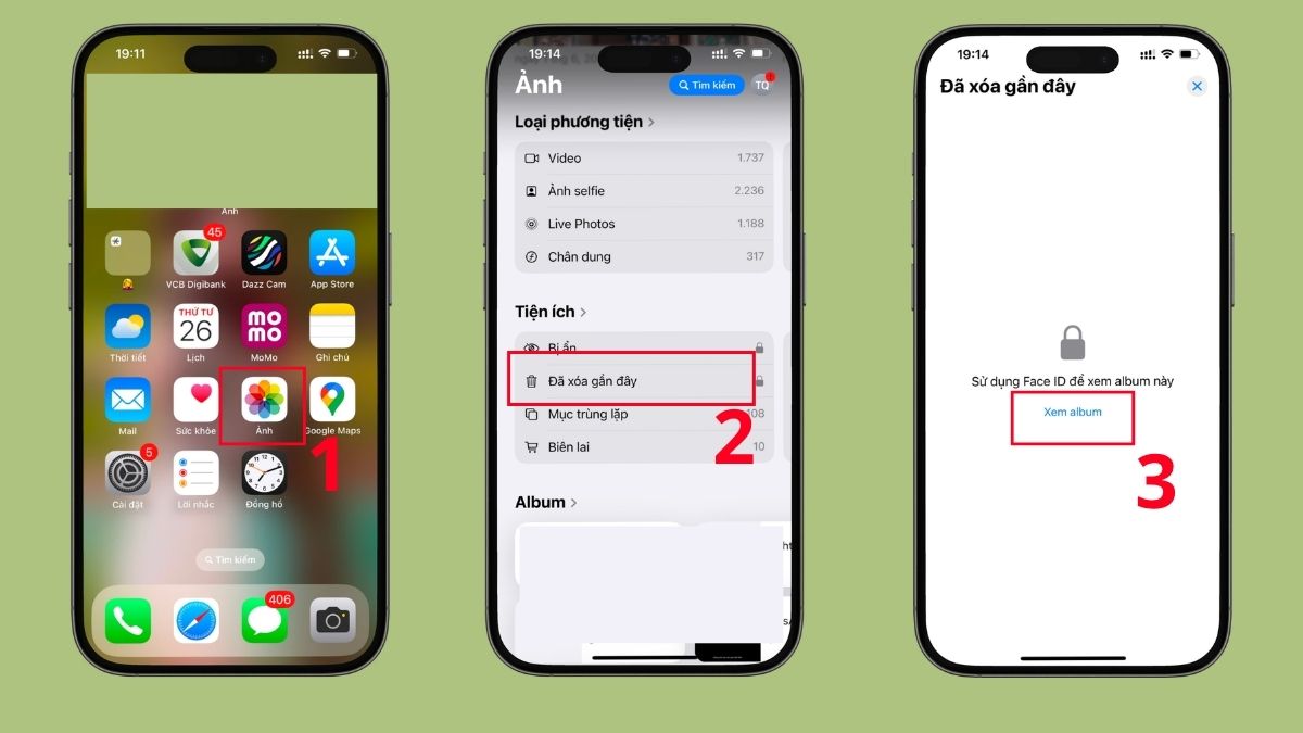Khôi phục video từ album Đã xóa gần đây trên iPhone bước 1