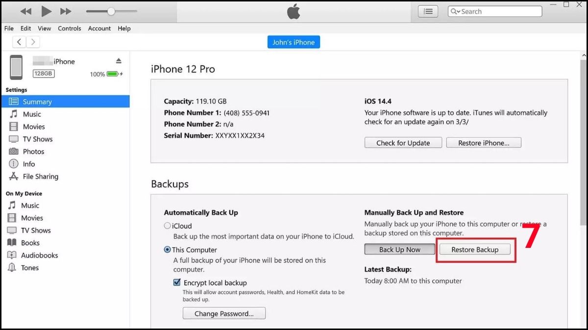 Khôi phục video đã xóa vĩnh viễn bằng iTunes bước 5