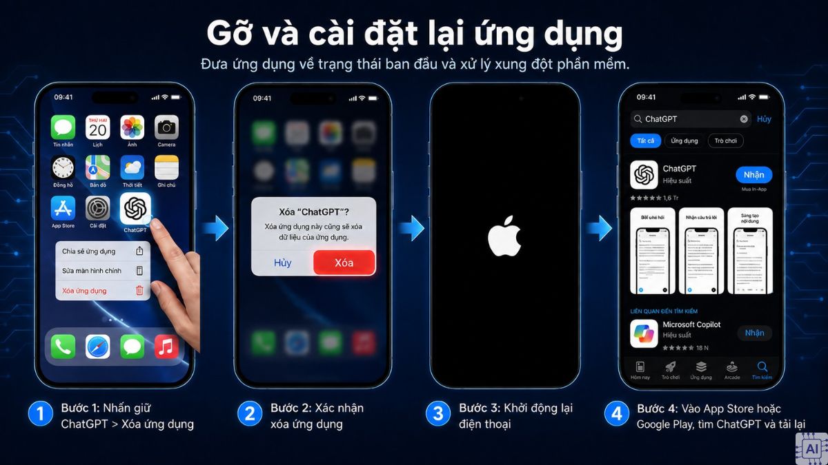 Gỡ và cài đặt lại ứng dụng