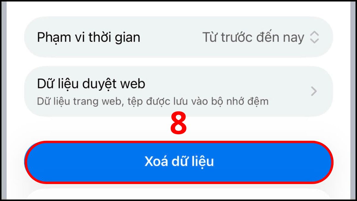 Xóa bộ nhớ cache và cookie của trình duyệt bước 4