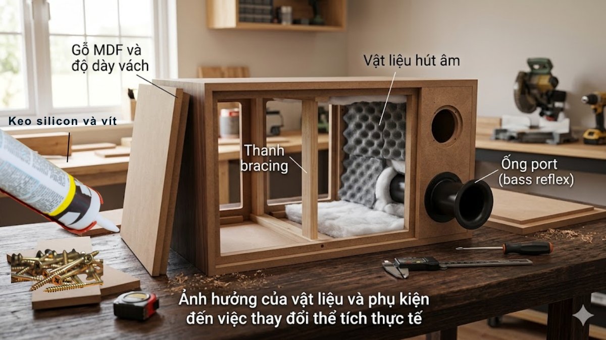 Ảnh hưởng của vật liệu và phụ kiện đến việc thay đổi thể tích thực tế