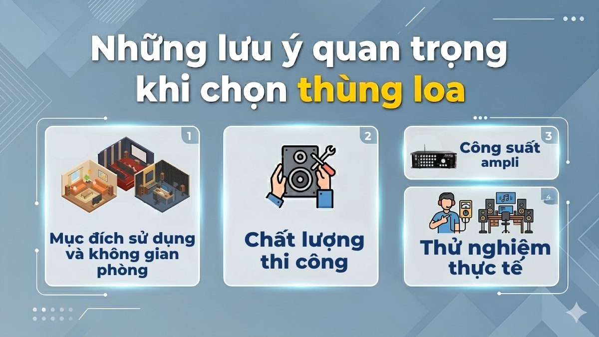 Những lưu ý quan trọng khi chọn thùng loa