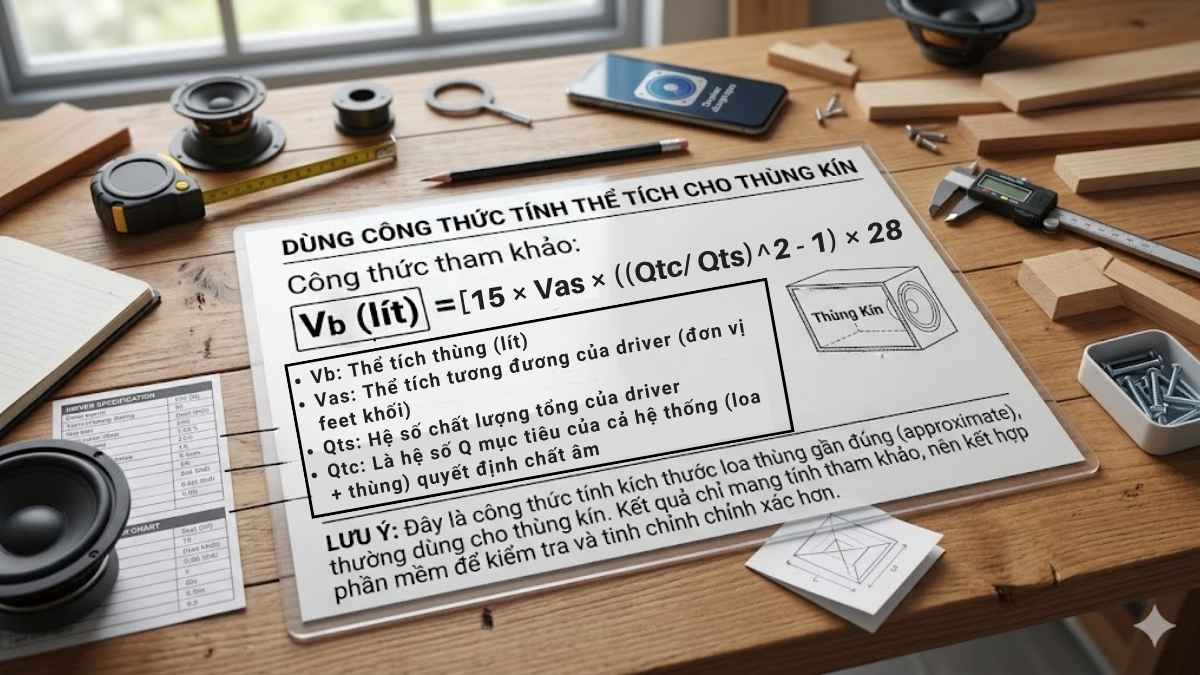 Hướng dẫn cách tính kích thước thùng loa dựa trên thông số của loa bước 2