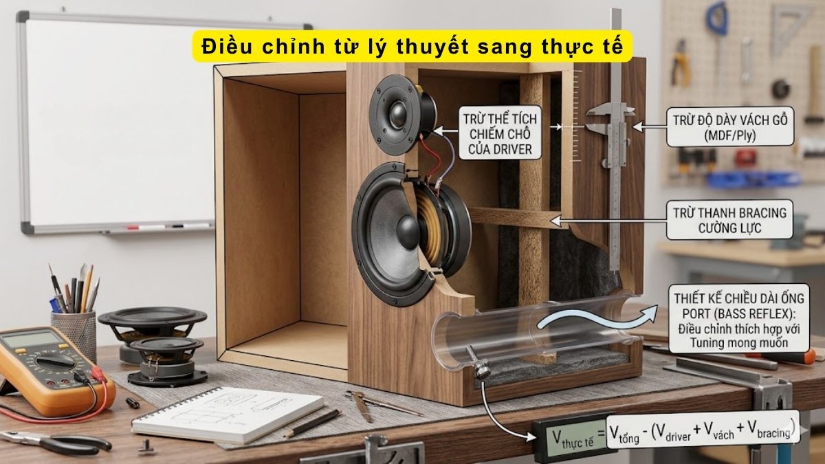 Hướng dẫn cách tính kích thước thùng loa dựa trên thông số của loa bước 4