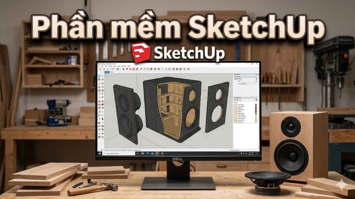 Phần mềm tính kích thước thùng loa SketchUp