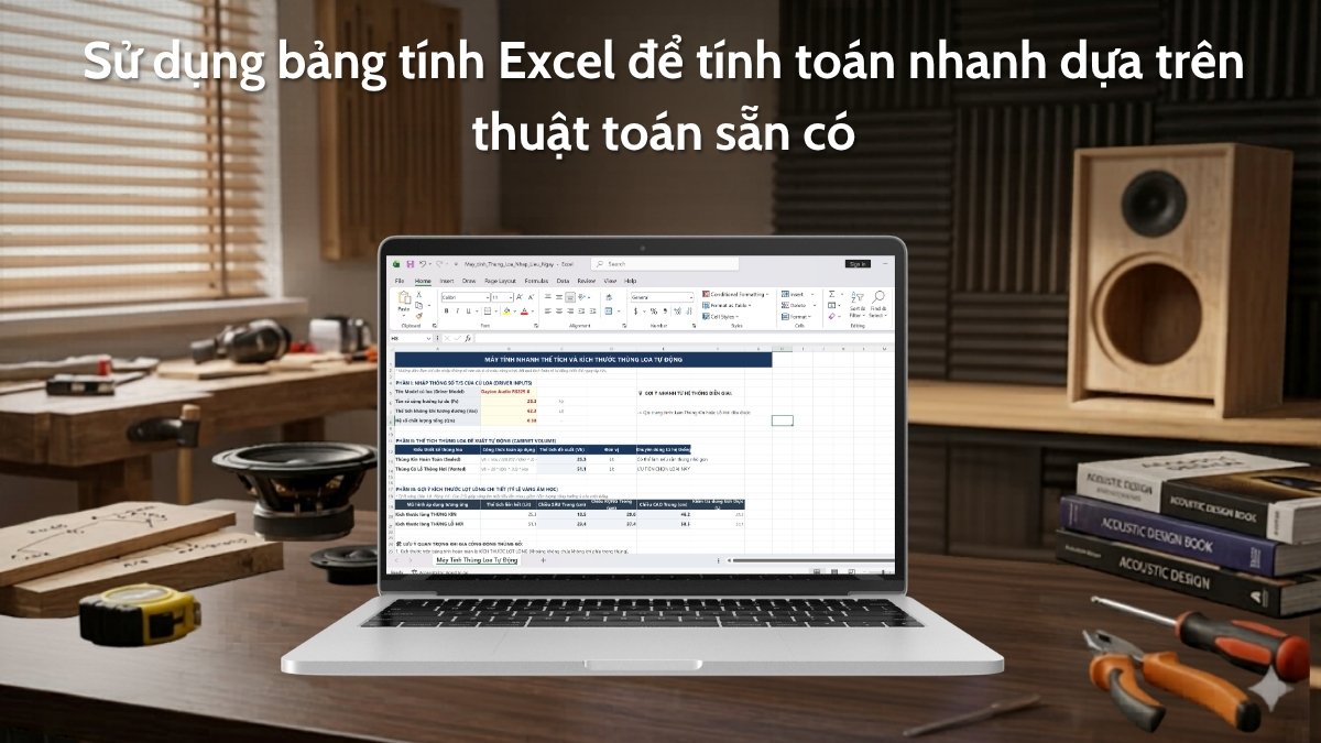 Sử dụng bảng tính Excel để tính toán nhanh dựa trên thuật toán sẵn có