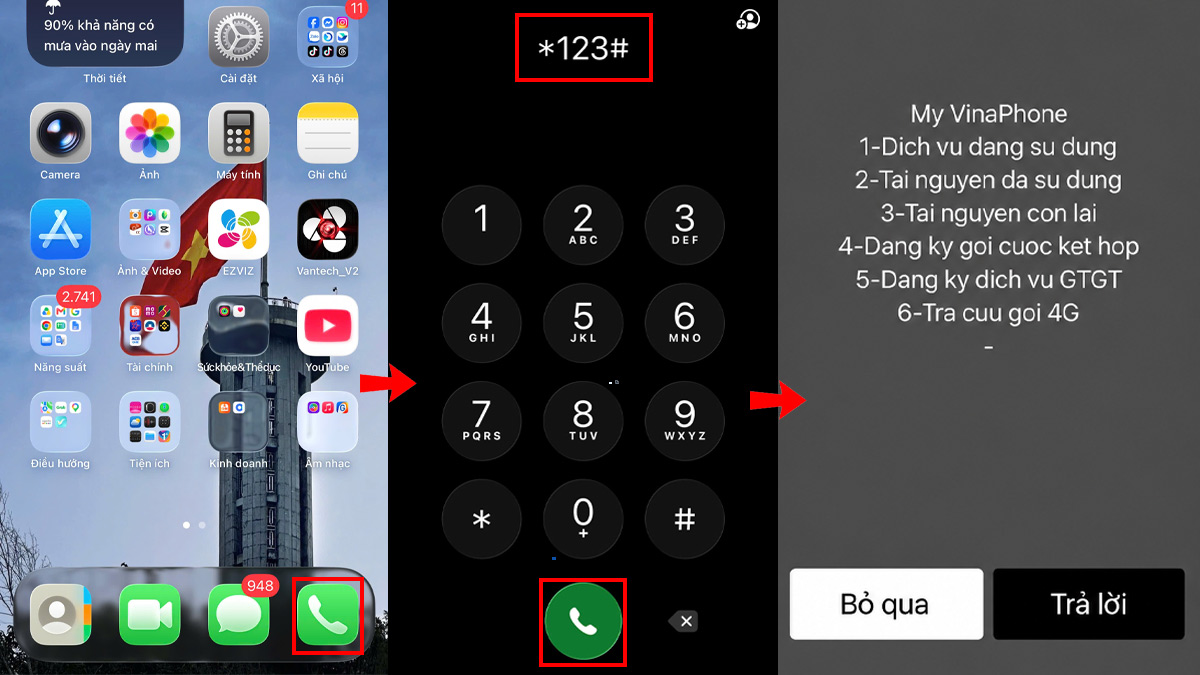 Tra cứu dịch vụ bằng cú pháp USSD