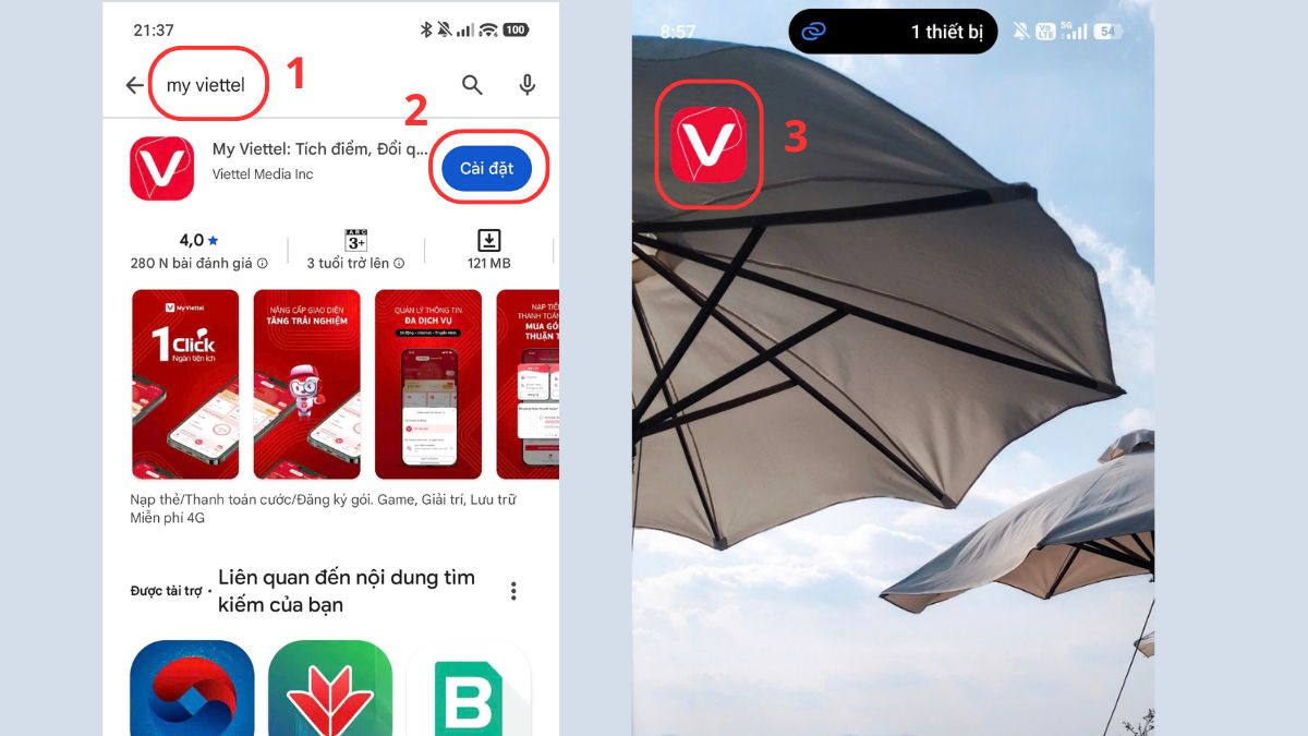 Cách kiểm tra lưu lượng 5G trên ứng dụng My Viettel bước 1
