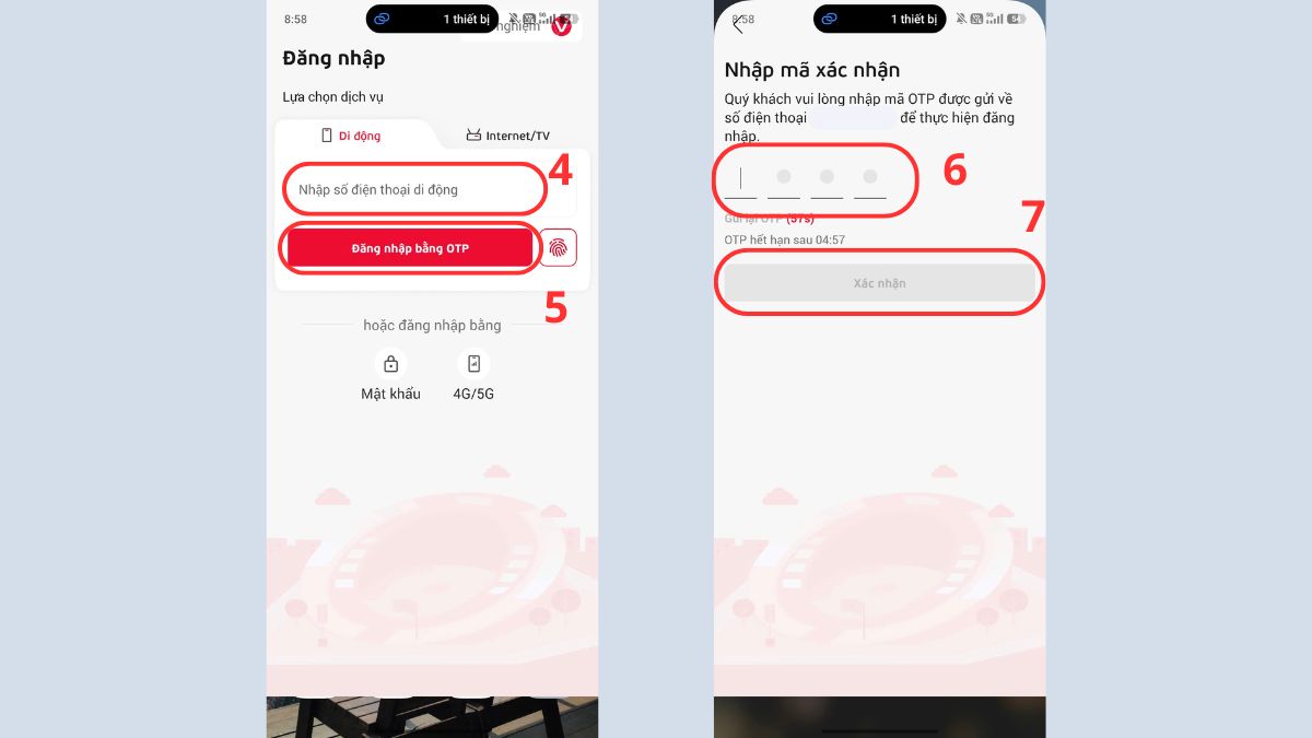 Cách kiểm tra lưu lượng 5G trên ứng dụng My Viettel bước 2