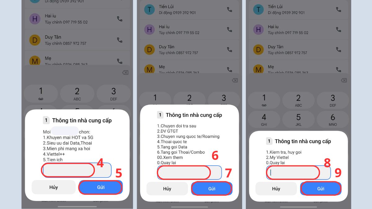 Tra cứu dung lượng 5G Viettel qua mã USSD bước 3