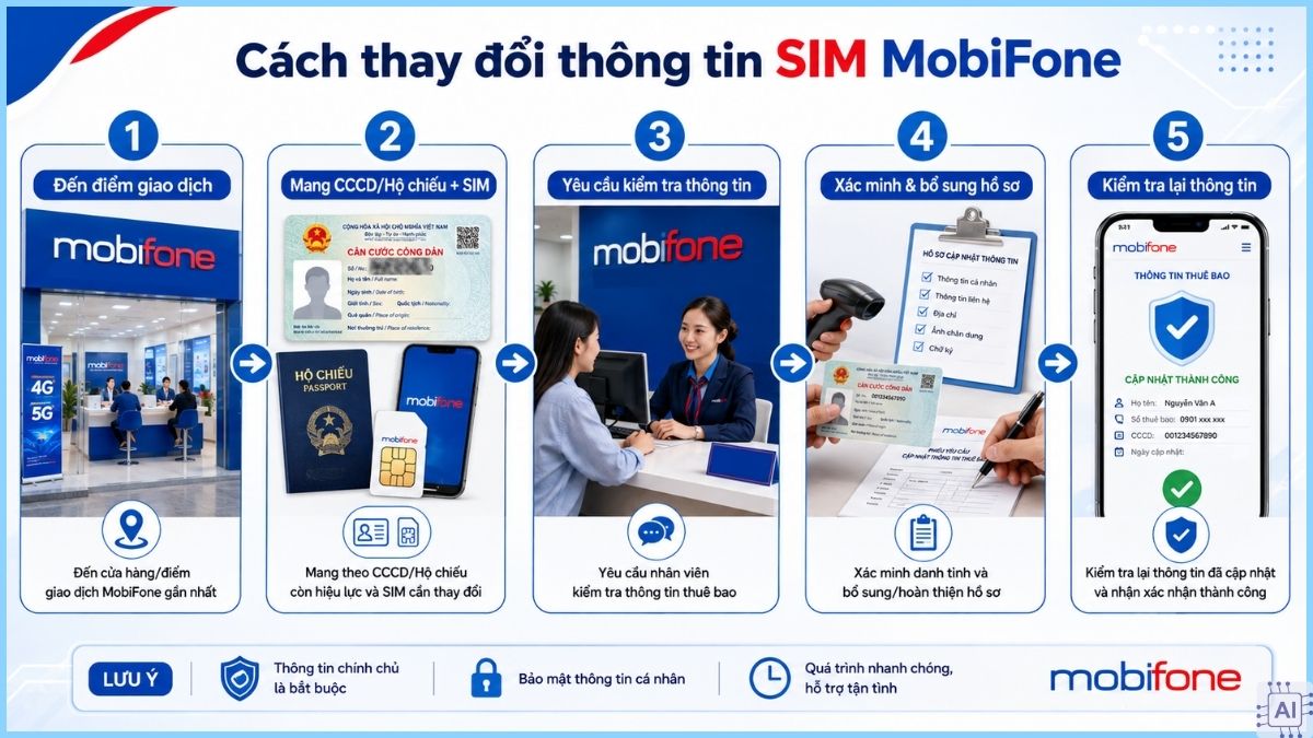 Cách thay đổi thông tin SIM MobiFone