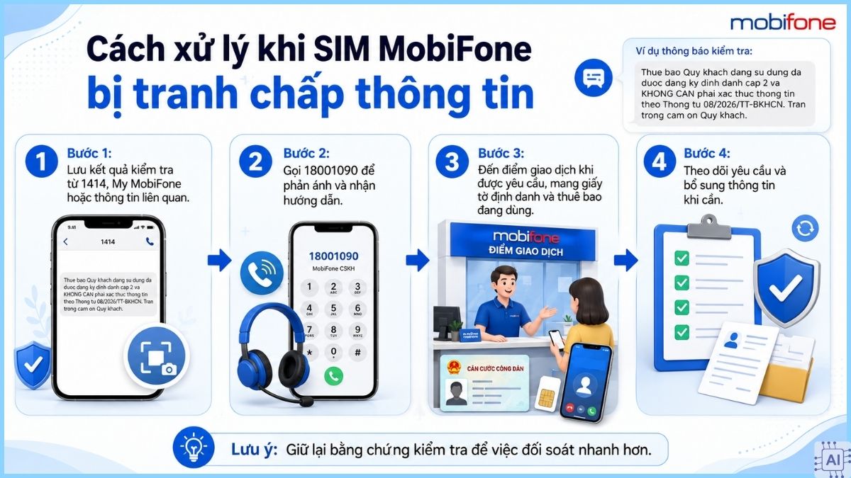 Cách xử lý khi SIM MobiFone bị tranh chấp thông tin
