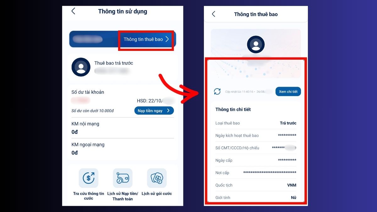 Hướng dẫn chuẩn hóa thông tin thuê bao MobiFone bước 2