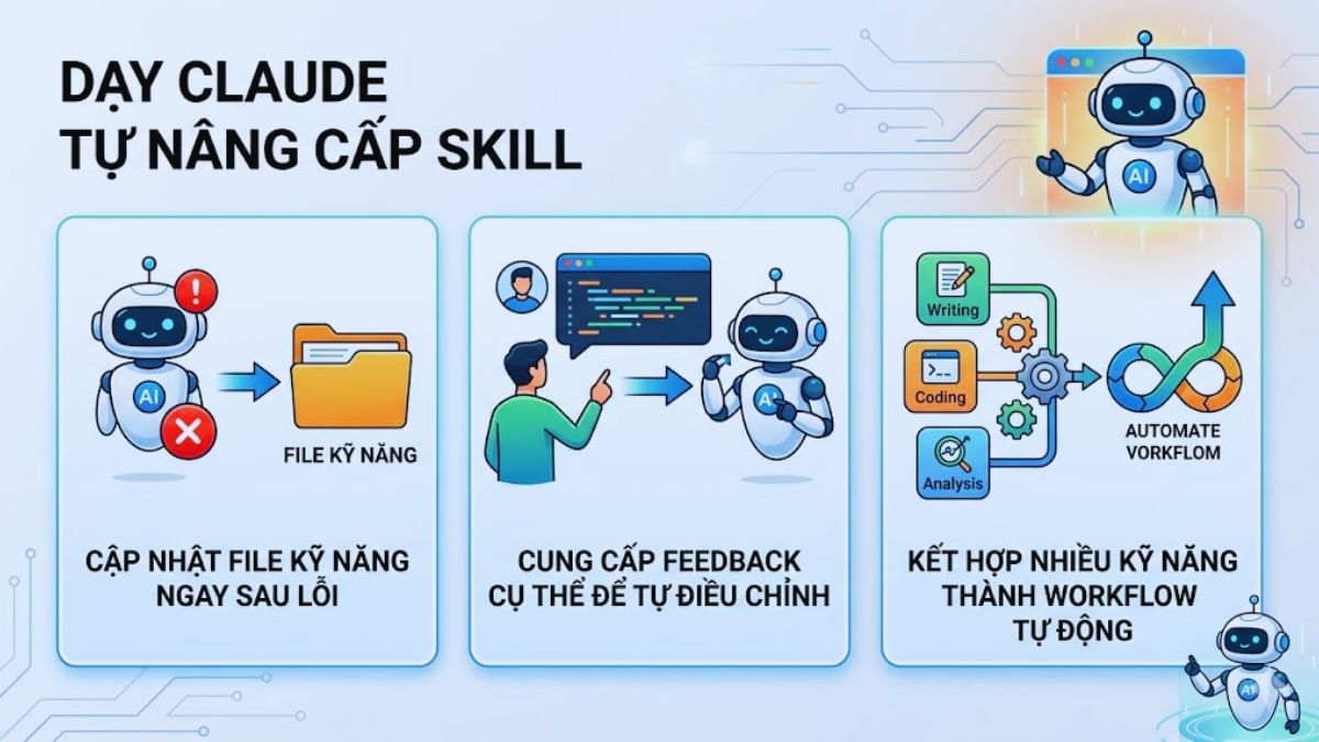 Mẹo dạy Claude tự nâng cấp Skill sau mỗi lỗi sai