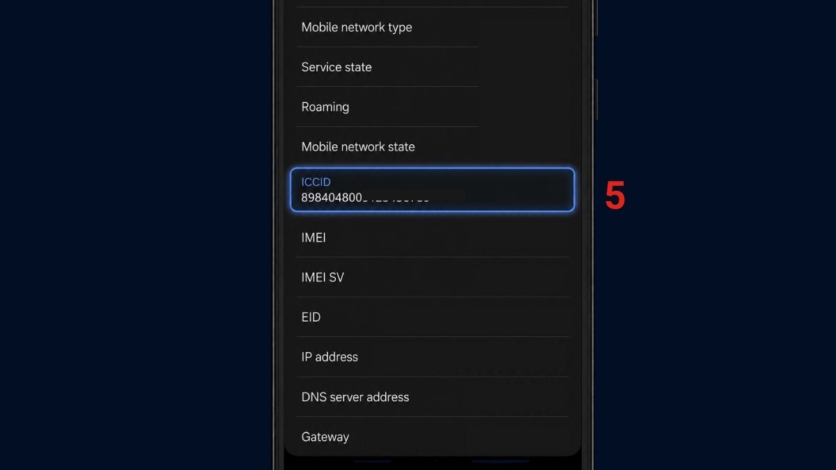 lấy số seri SIM đối với Hệ điều hành Android bước 3