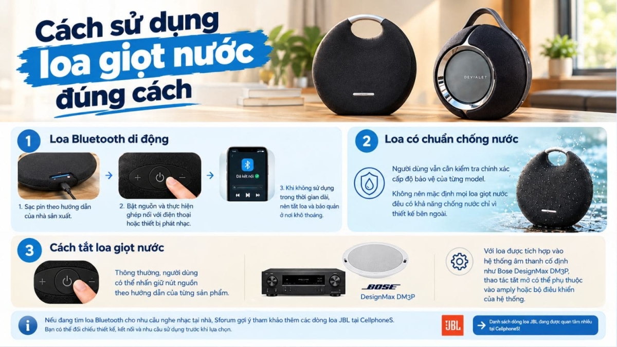 Cách sử dụng loa giọt nước đúng cách