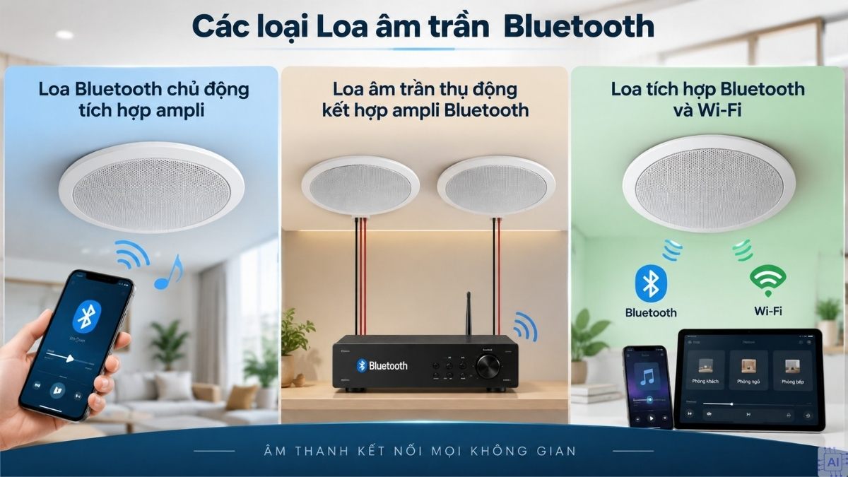 Các loại loa âm trần Bluetooth hiện nay
