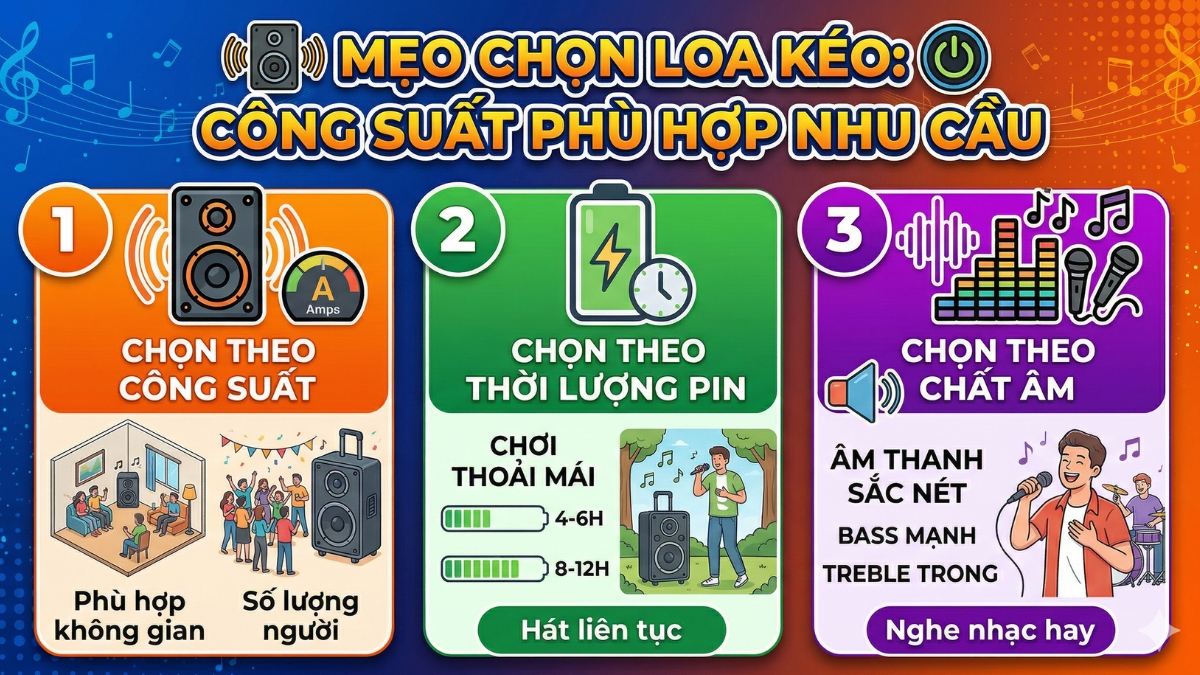 Mẹo chọn loa kéo công suất phù hợp nhu cầu