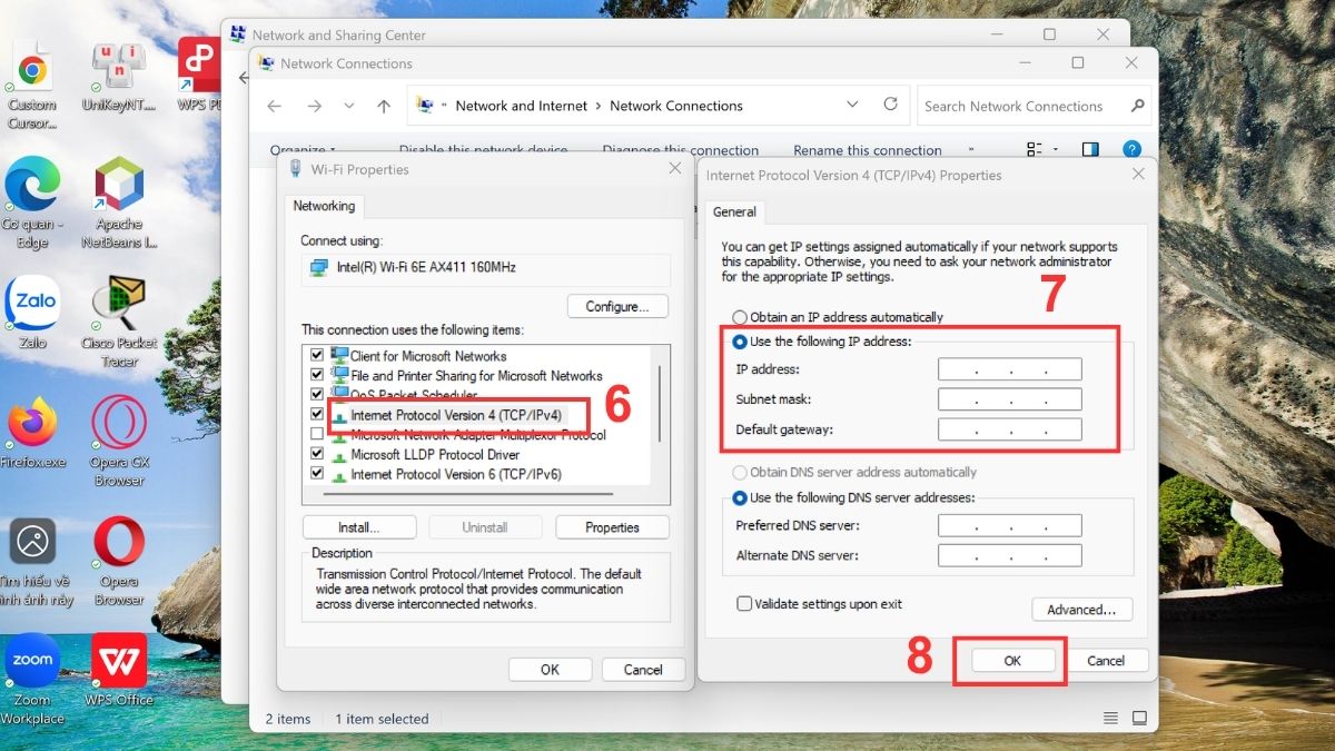 Gán địa chỉ IP bằng tay bước 3