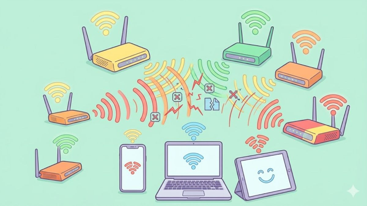 Xung đột do có nhiều thiết bị phát Wi-Fi