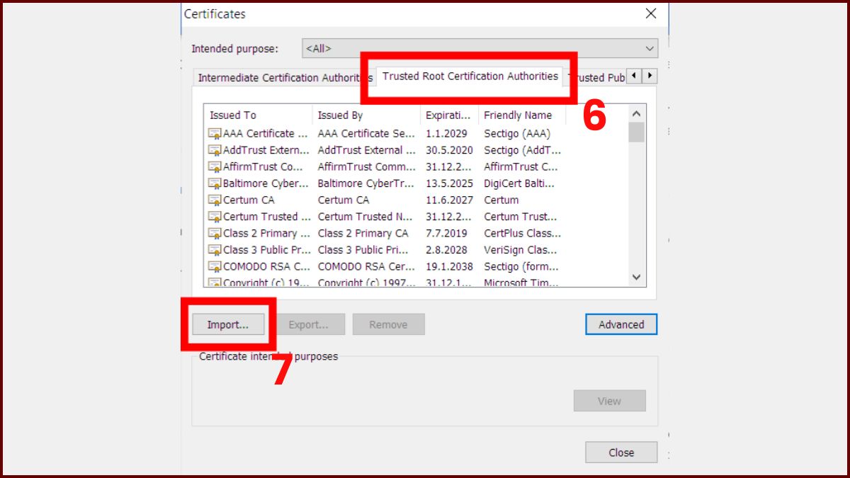 Thêm chứng chỉ SSL thủ công cho Google Chrome bước 3