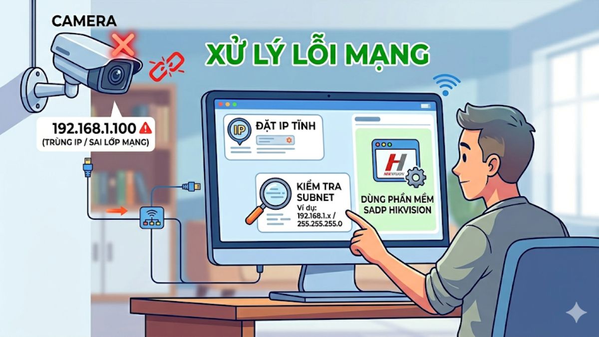 Xung đột địa chỉ IP hoặc sai lớp mạng