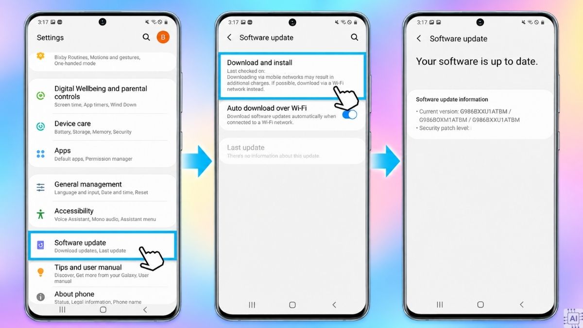 Cập nhật hệ điều hành Android bước 1