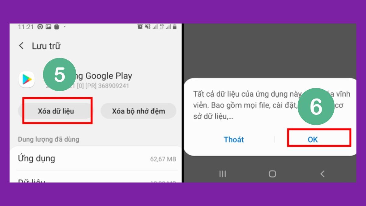 Xóa bộ nhớ đệm và dữ liệu Google Play Store bước 3
