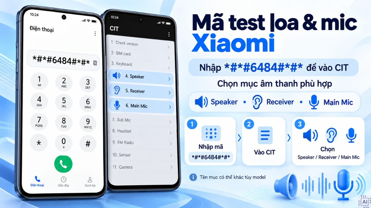 Mã test loa và mic